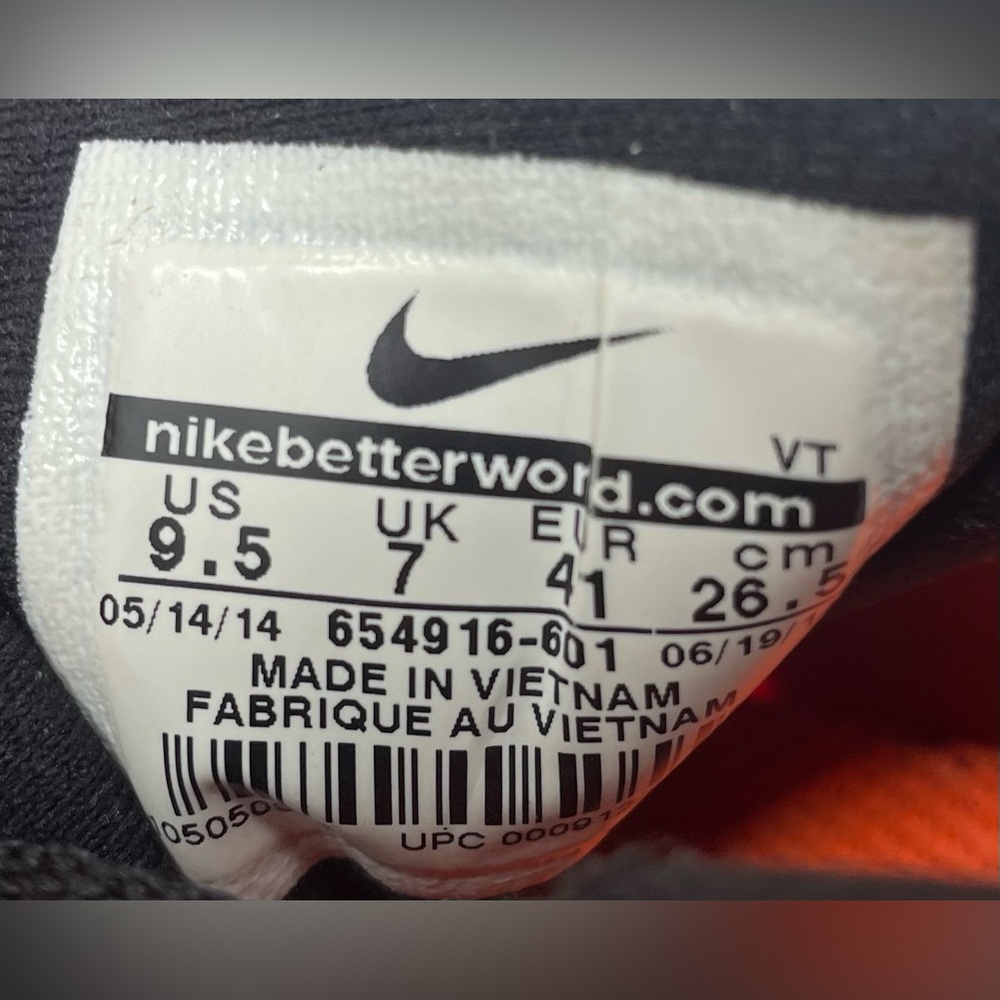 Nike Women Running Shoes Orange Black Size 9.5 - Picture 7 of 8